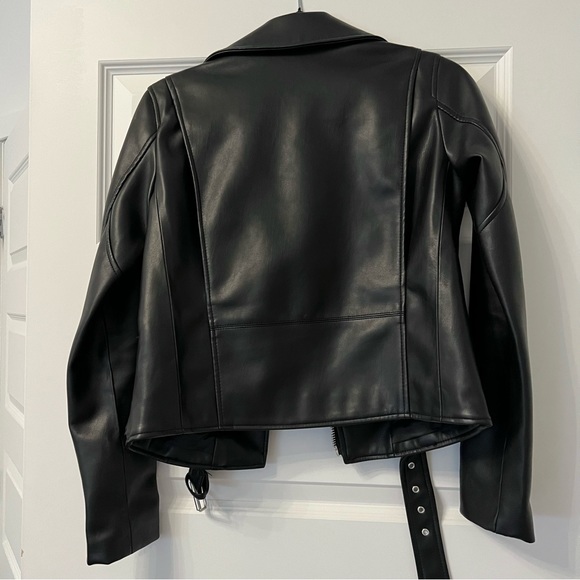 Zara black leather jacket - Picture 4 of 4